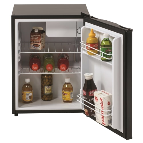 Avanti® Compact Refrigerator with Freezer, 2.4 Cu Ft, Energy Star Rated, Manual Defrost, Black